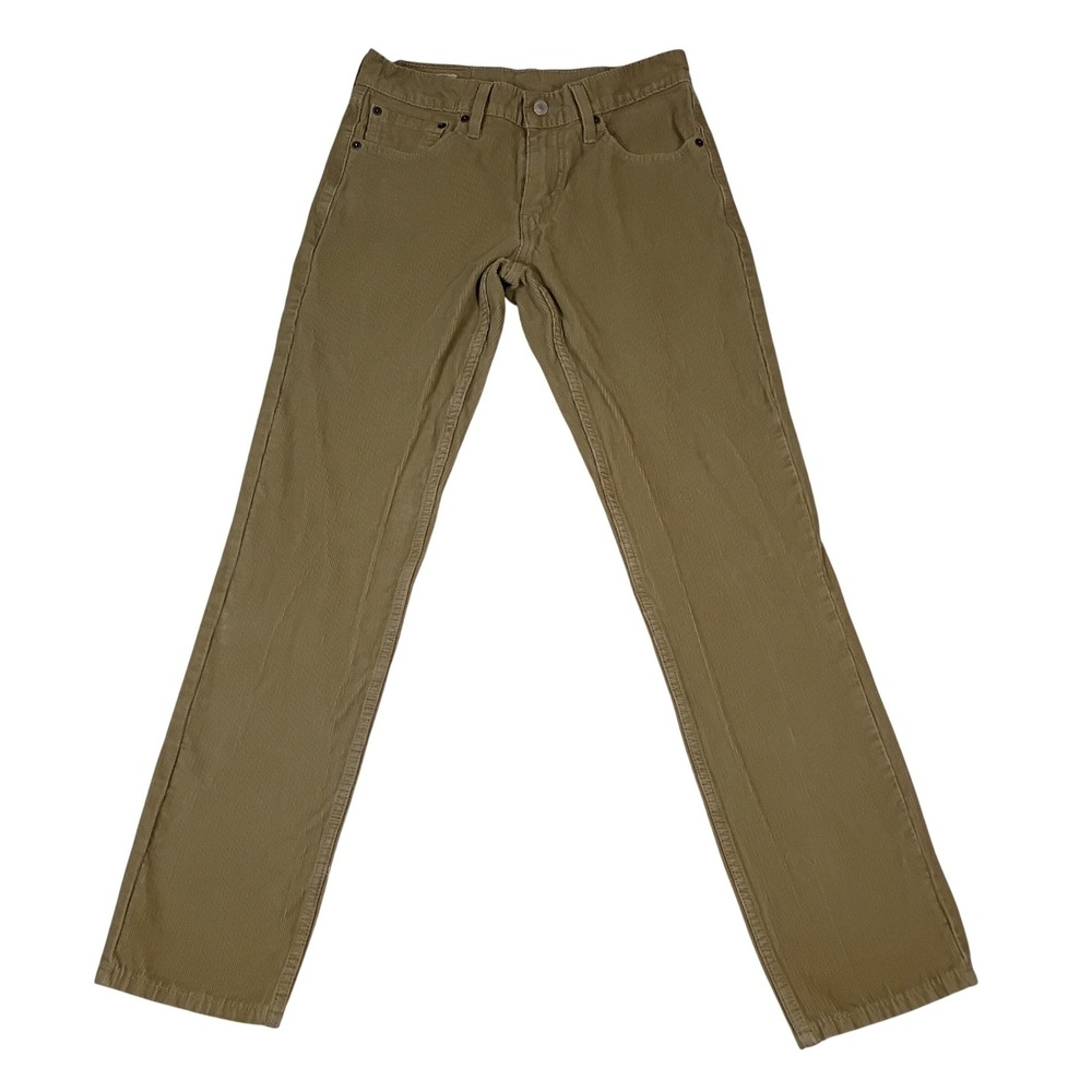 Levis 511 Men's 28x32 Corduroy Pants Khaki Slim Fit Premium Cotton Low Rise